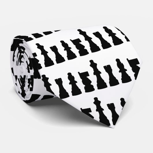 Cravate Conception de silhouette de pièce d'échecs (Roulé)