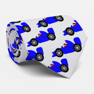 Cravate Conception de voiture de course bleue