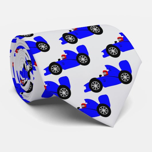 Cravate Conception de voiture de course bleue (Roulé)