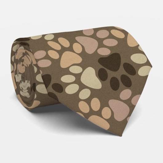 Cravate Conception d'empreinte de patte (Roulé)