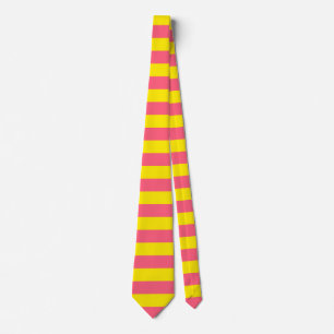 Cravate Conception des rayures rose et jaune