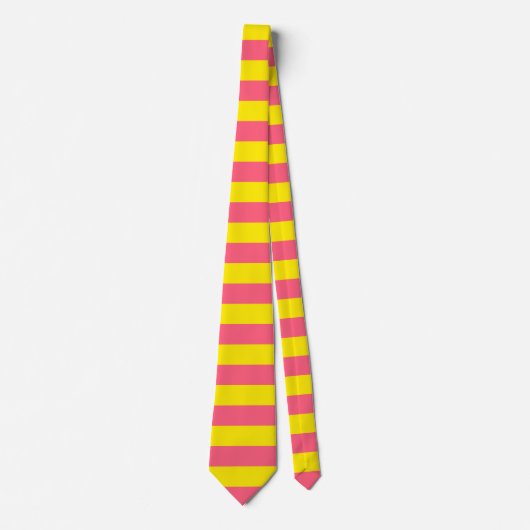 Cravate Conception des rayures rose et jaune (Devant)