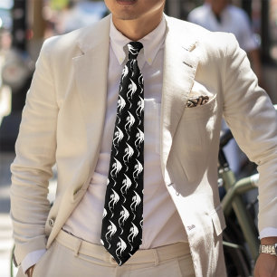 Cravate Conception d'illustration de dragon tribal noir bl