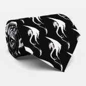 Cravate Conception d'illustration de dragon tribal noir bl (Roulé)