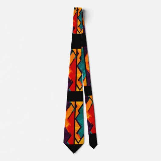 Cravate Conception d'impression de Motifs africains multic (Devant)