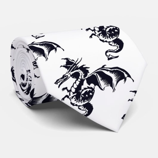 Cravate Conception Dragon Volant (Roulé)