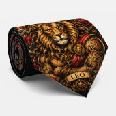 Cravate Conception du zodiaque masculin céleste Lion (Roulé)