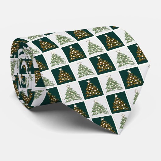 Cravate Conception élégante d'arbre de Noël (Roulé)