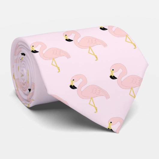 Cravate Conception Flamant rose (Roulé)