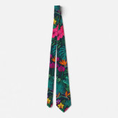 Cravate Conception Florale Tropicale | Hibiscus & Feuillag (Dos)