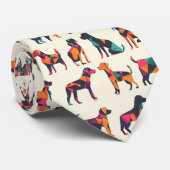 Cravate Conception géométrique des silhouettes de chien (Roulé)