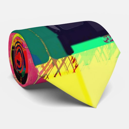 Cravate Conception géométrique et multicolore (Roulé)