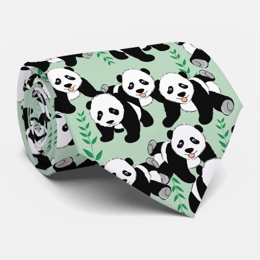 Cravate Conception graphique d'ours panda (Roulé)