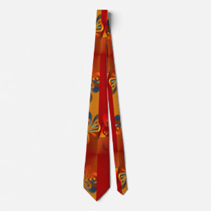 Cravate Conception Graphique Sans Couture - rouge orange I