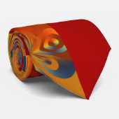 Cravate Conception Graphique Sans Couture - rouge orange I (Roulé)