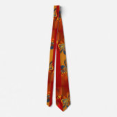 Cravate Conception Graphique Sans Couture - rouge orange I (Dos)