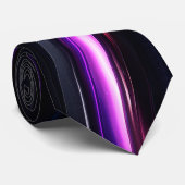Cravate Conception Métallique Abstraite Futuriste Noire (Roulé)