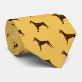 Cravate Conception mignonne d'art de Pinscher de dobermann (Roulé)