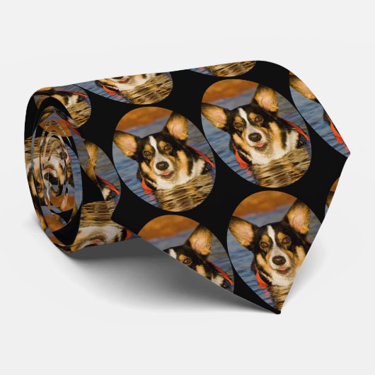 Cravate Conception mignonne de corgi (Roulé)