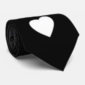 Cravate Conception noire et blanche de coeur d'amour (Roulé)