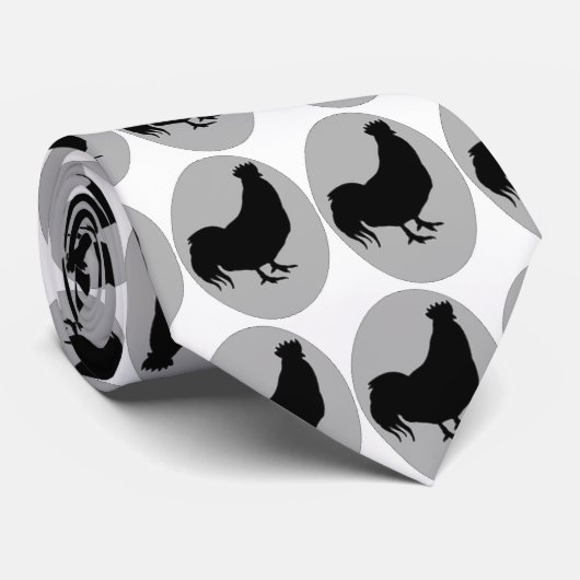 Cravate Conception noire Neckie de coq (Roulé)