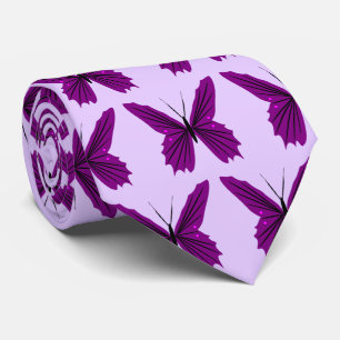 Cravate Conception papillon violet