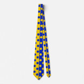 Cravate Conception Pois demi-bleue Jaune (Devant)