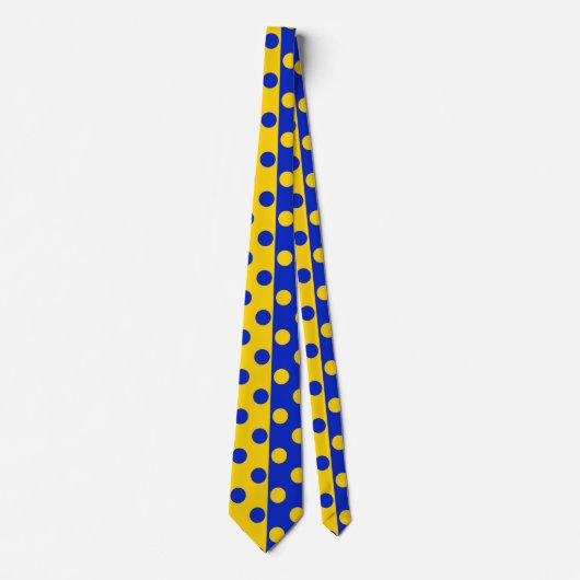 Cravate Conception Pois demi-bleue Jaune (Devant)