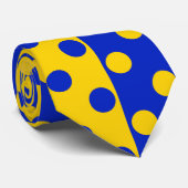 Cravate Conception Pois demi-bleue Jaune (Roulé)
