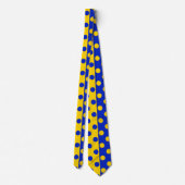 Cravate Conception Pois demi-bleue Jaune (Dos)