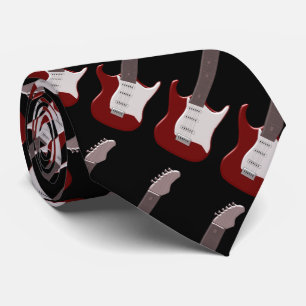 Cravate Conception rouge de guitare électrique