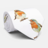 Cravate Conception rouge européenne d'oiseau de merle (Roulé)