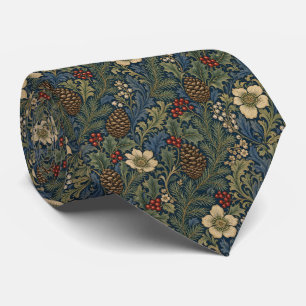Cravate Cône de pin Baies de houx de William Morris