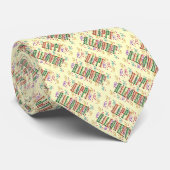 Cravate Confetti & Halloween Festival Texte Necktie (Roulé)