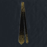 Cravate Confetti Or en noir<br><div class="desc">Les tons dorés modernes de classement confetti design sur le dessus et le bas avec noir couleur arrière - plan vous pouvez changer. Simple et élégant.</div>