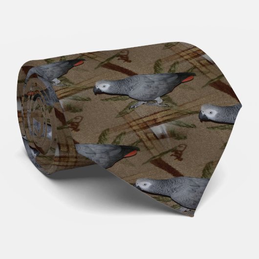 Cravate Congo African Grey Parrot on Floor (Roulé)