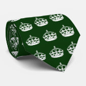 Cravate CONSERVEZ CALME COURONNE sur la Personnaliser vert (Roulé)