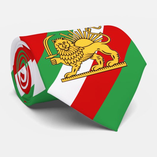 Cravate Constitutional Monarchy of Iran flag themed (Roulé)