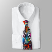 Cravate Contemporary Psychedelic Abstract Design (Attaché)