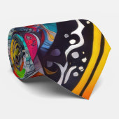 Cravate Contemporary Psychedelic Abstract Design (Roulé)