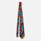 Cravate Contemporary Psychedelic Abstract Design (Dos)
