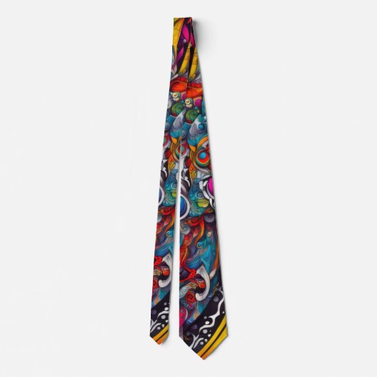 Cravate Contemporary Psychedelic Abstract Design (Dos)