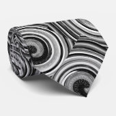Cravate contempory moderne de remous noirs et blancs (Roulé)
