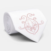Cravate Contour de Fleur De Lis Red (Roulé)