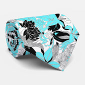 Cravate Contour Hawaii Tropical Lily et Protea Floral (Roulé)