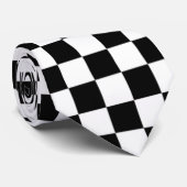 Cravate Contrôleurs blancs noirs de damier (Roulé)