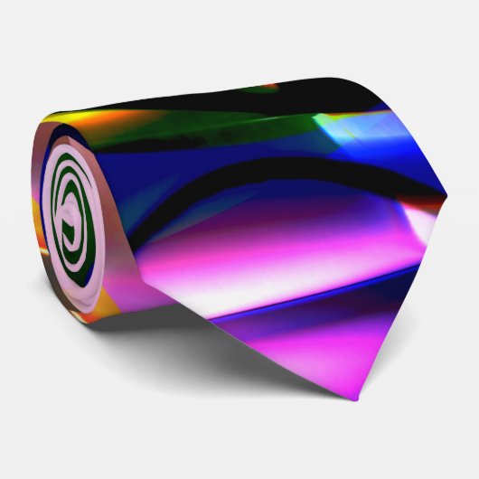 Cravate Convex tordu bleu un fantôme en spirale jaune sur (Roulé)