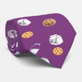 Cravate Cookies et lait sur violet (Roulé)