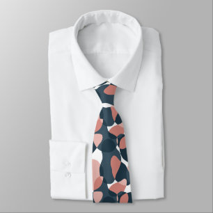 Cravate Cool Abstrait gris foncé et Motif Saumon