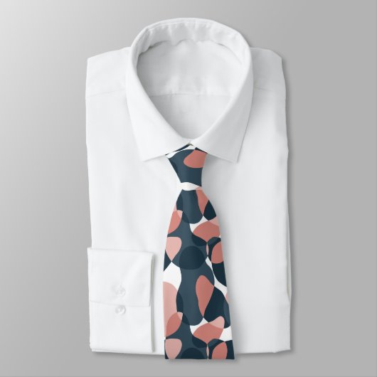 Cravate Cool Abstrait gris foncé et Motif Saumon (Attaché)